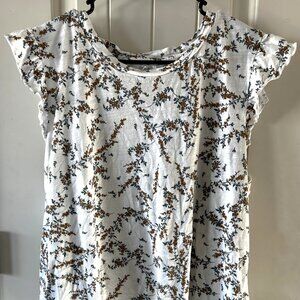 Women's Ruffle Sleeve Floral Top